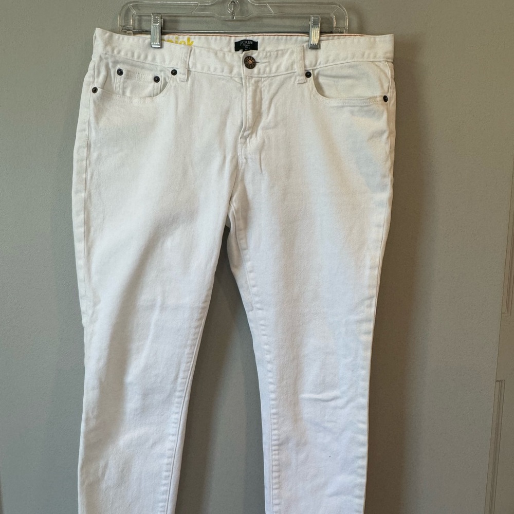 J.Crew White 9" High Rise Toothpick Skinny Jeans Stretch Cotton Denim Pockets 33